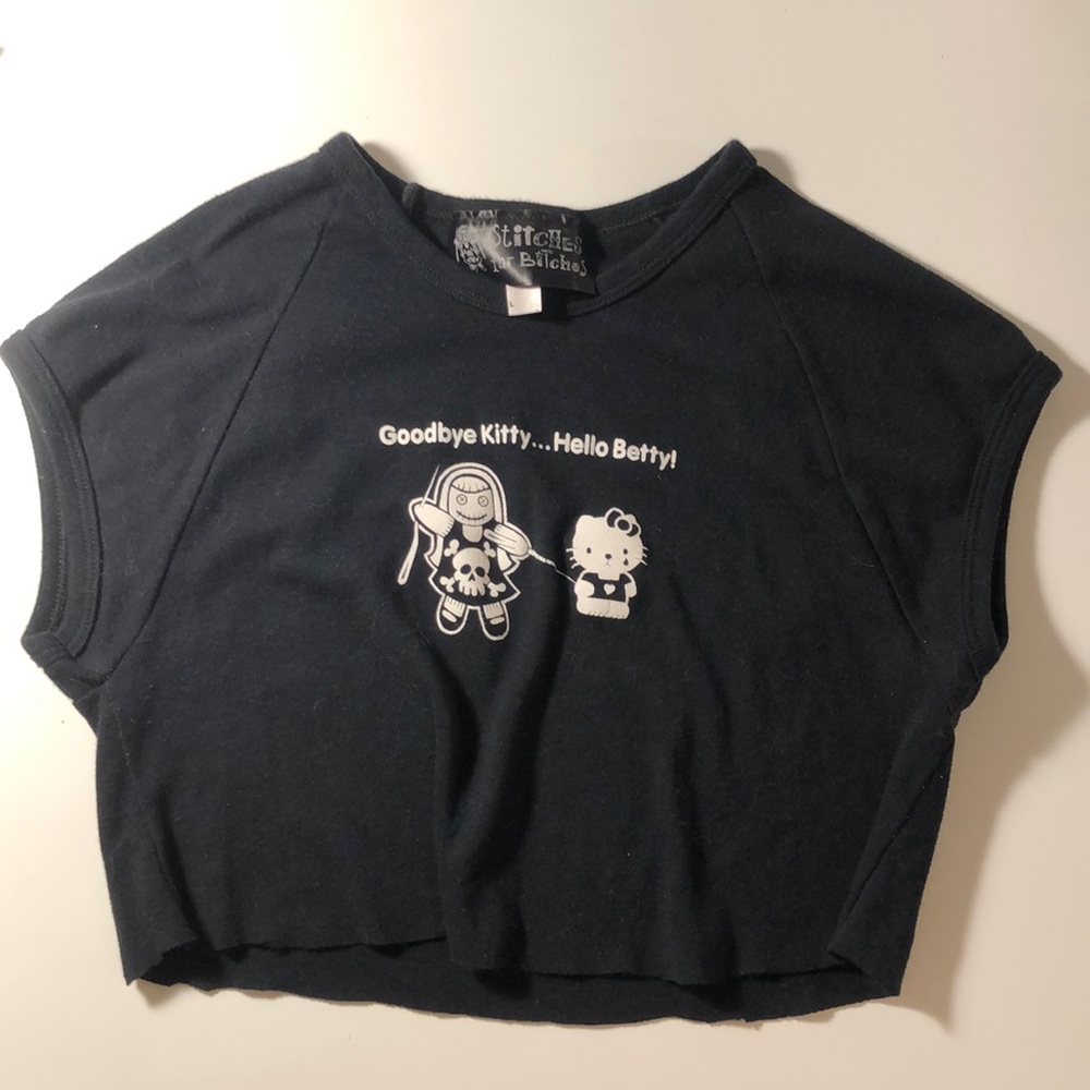 limited edition stitches for bitches cropped top